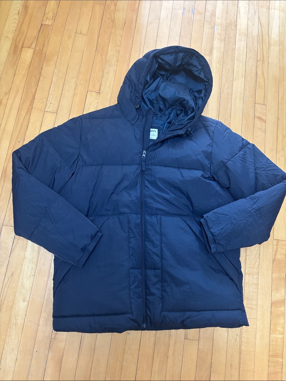 Men's Hooded Puffer Jacket - Navy